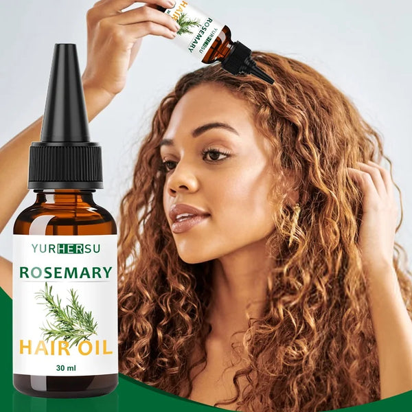 YURHERSU Rosemary Oil Hair Growth Serum Natural Rosemary Oil Hair Loss Treatment Strengthening Hair Essential Oil