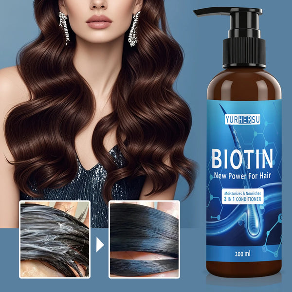 YURHERSU Biotin Hair Shampoo Thickening Nourishing Moisturizing Smooth Repairing Shampoo Biotin 3-in-1Hair Conditioner