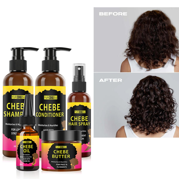 YURHERSU Hair Care Products Chebe Growth Oil Anti Hair Loss 200ml Shampoo Conditioner Deep Cleaning Hair Care Growth Set