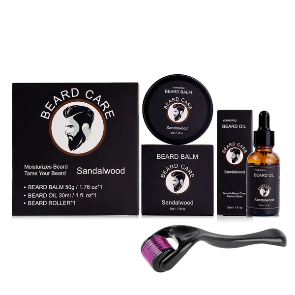 YURHERSU Men Skin Care Personal Care Products 3PCS Beard Growth Set Beard Grooming Kit Beard Balm Man Care Kit Set